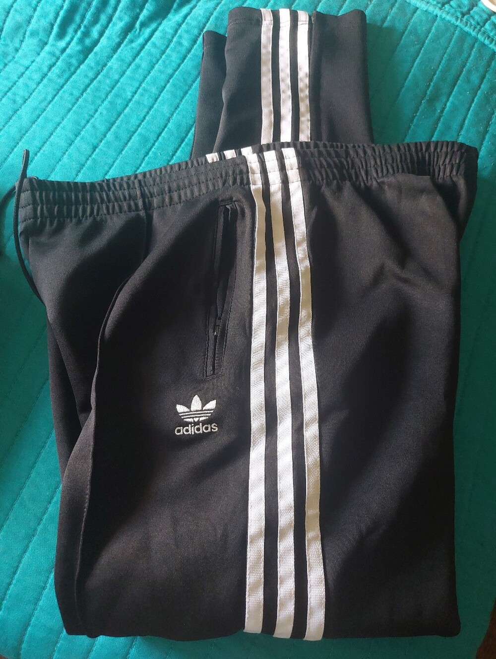 adidas Black Joggers with White Three-Stripes - Picture 2 of 2